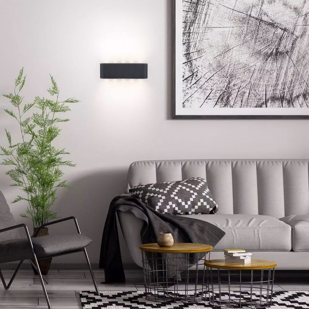 Briloner Rechargeable Dimmable LED Wall Light with Touch Control, Up and Down Lighting, Warm White, Anthracite/Black, W/D/H: 28.5 x 9 x 4.5 cm – 3