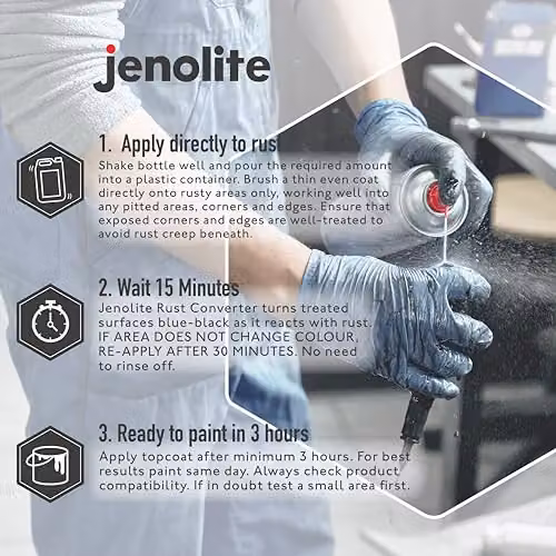 JENOLITE Rust Converter Liquid Trigger Spray, 1 l, Water-Based Corrosion Inhibitor and Metal Treatment for Cars – 5