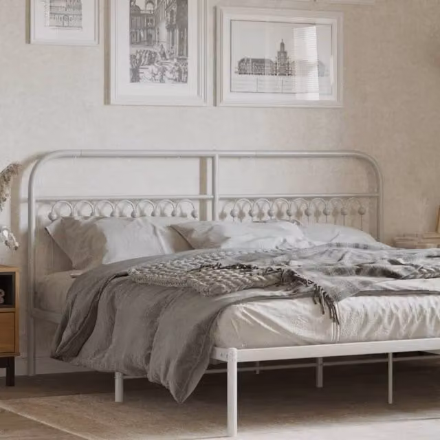 Berkfield Home Classic Metal Headboard in White, 180 cm – 1