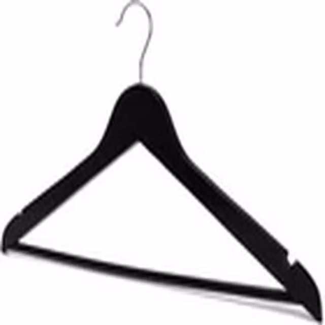 EONLION Natural Wood Suit Hangers with Swivel Hook and Trouser Bar, Black