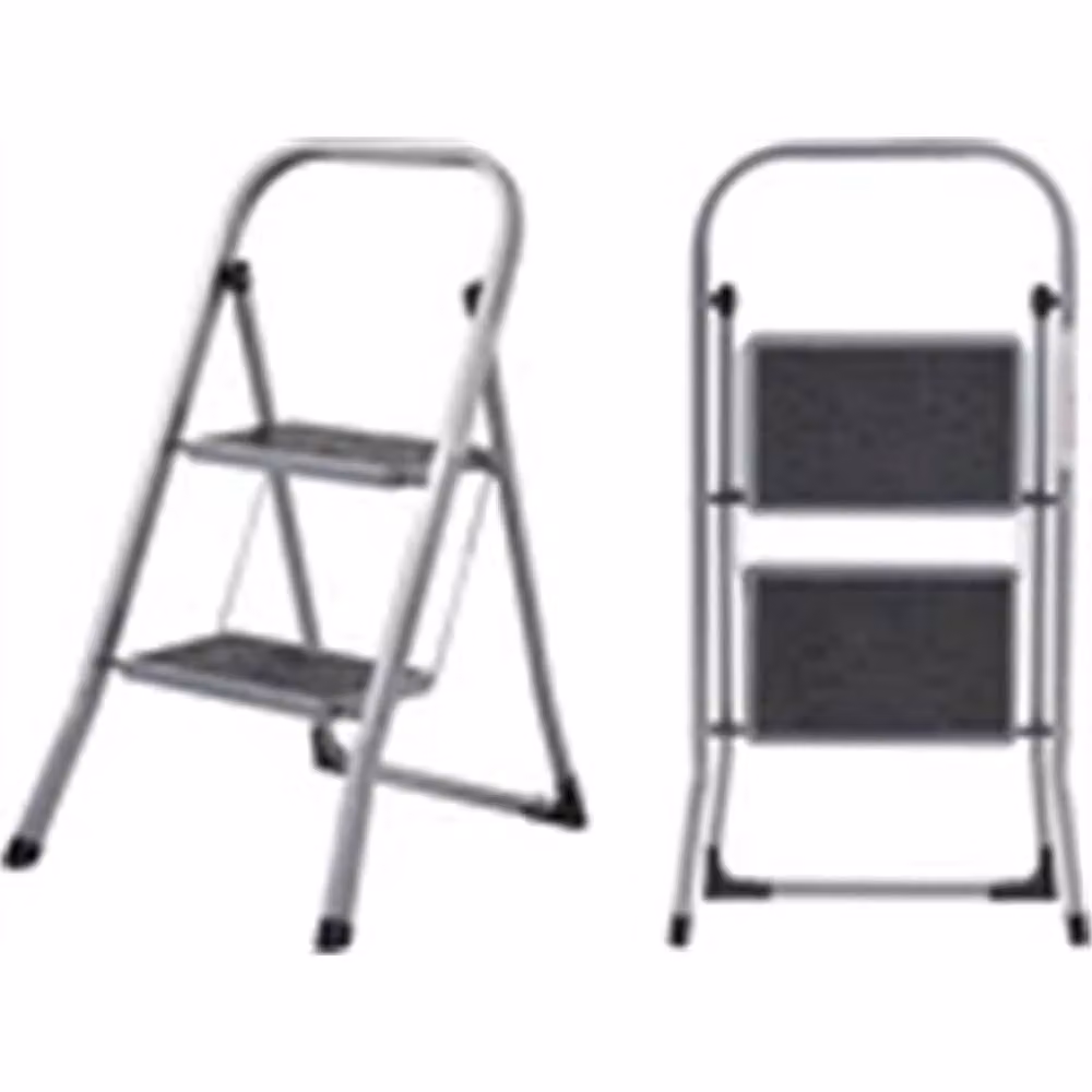 Nordara Step-MasterWorx 2 Step Foldable Steel Ladder in Silver, H: 100 cm, W: 40 cm, D: 40 cm – 3