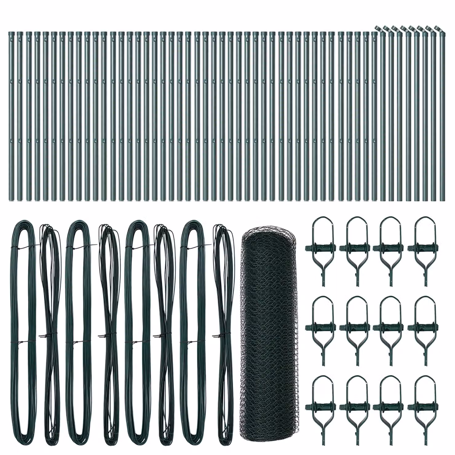 Berkfield Home Green Powder-Coated Steel Hexagon Fence, H: 0.8 m x L: 100 m – 2