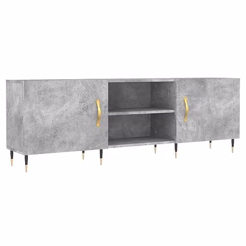 vidaXL Modern Grey TV Cabinet in Engineered Wood, W: 150 cm, D: 30 cm, H: 50 cm