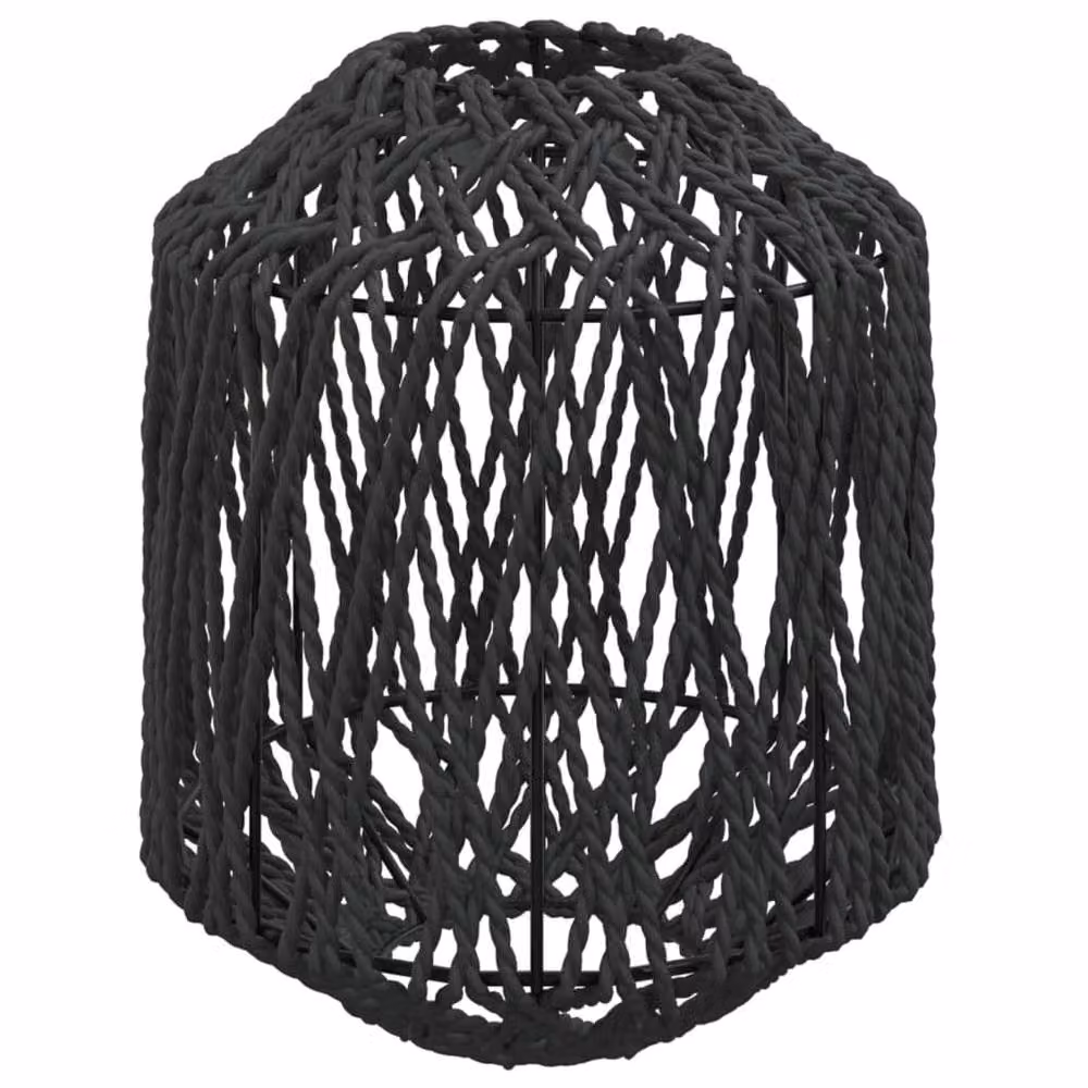 Berkfield Home Black Metal and Paper Lampion Lamp Shade W: 23 cm, H: 28 cm – 3