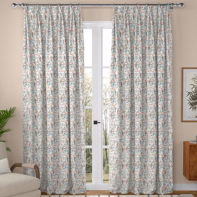 ANTE DECOR Zoe Made To Measure Blue Blackout Cotton Curtains