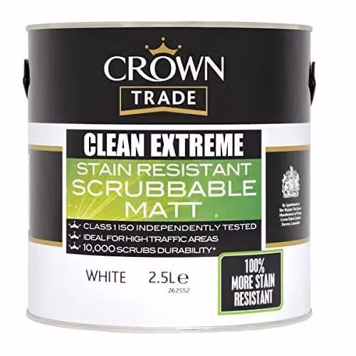 Crown Clean Extreme Matt White Paint, 2.5 l