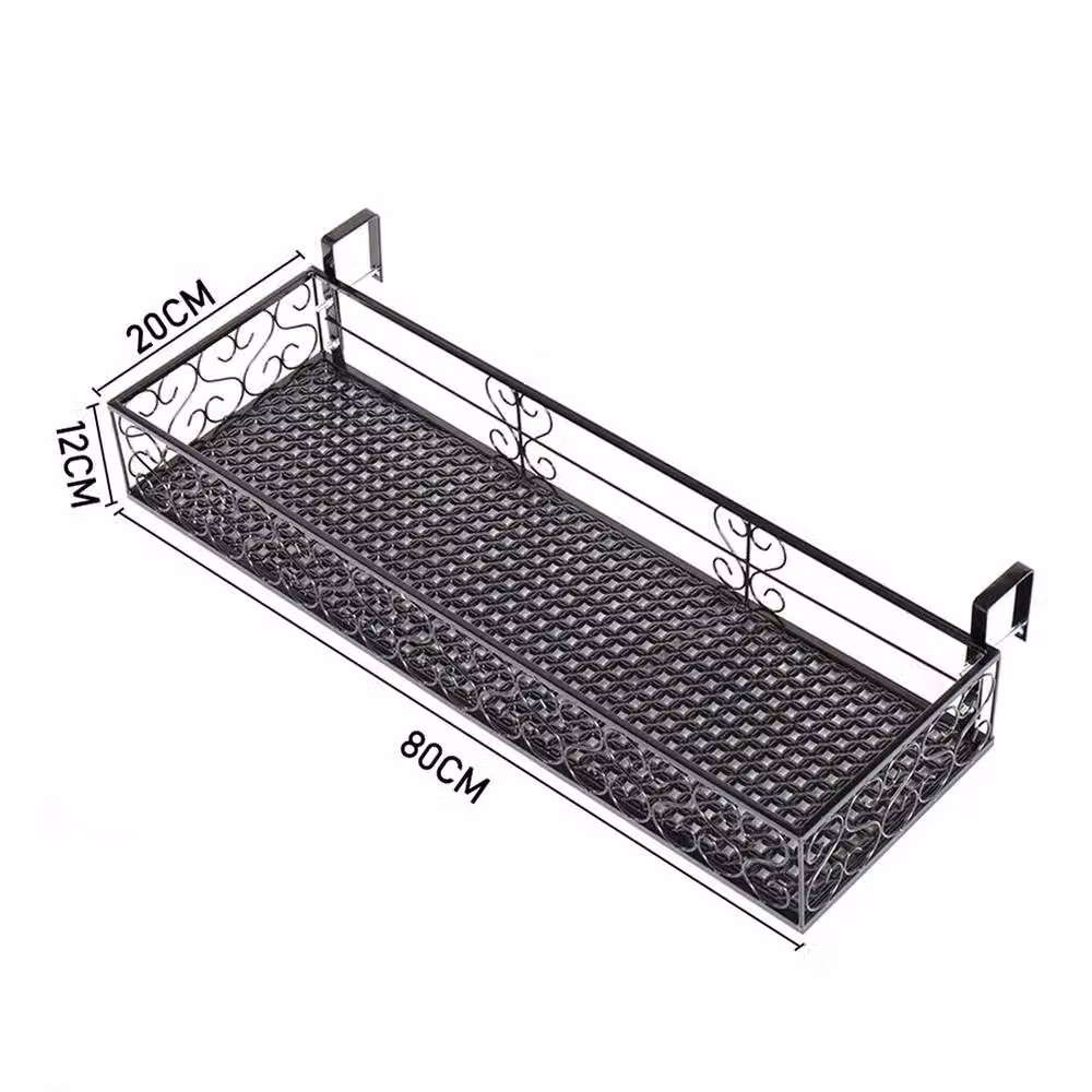SPETLEK Metal Hanging Planter Basket Holder, Black, 80 cm – 2
