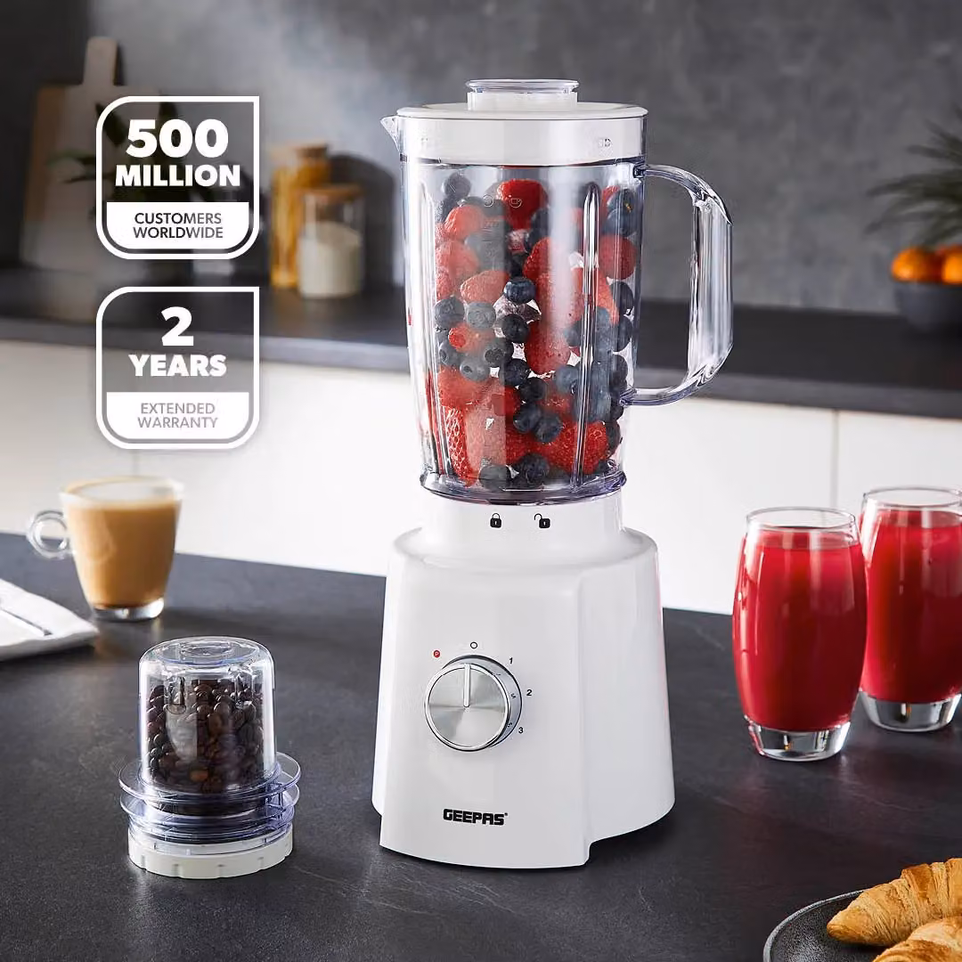 Geepas 2-in-1 Blender and Grinder with 1.6L Jug, 650W, 3 Speeds and Ice Crush Function, White – 2