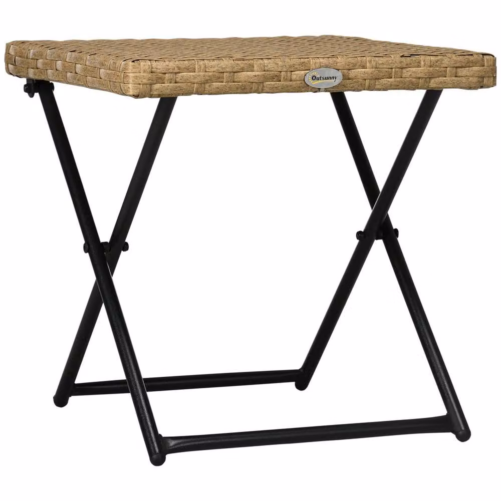 FORGEVIO Natural Foldable Square Rattan Outdoor Coffee Table in Brown and Multicolour – 2