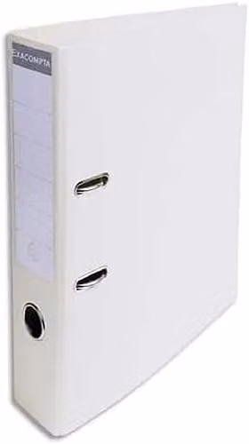 Exacompta Prem'Touch PVC Lever Arch File for A4 Documents, White, Spine Width: 7 cm, W/D/H: 32 x 29 cm
