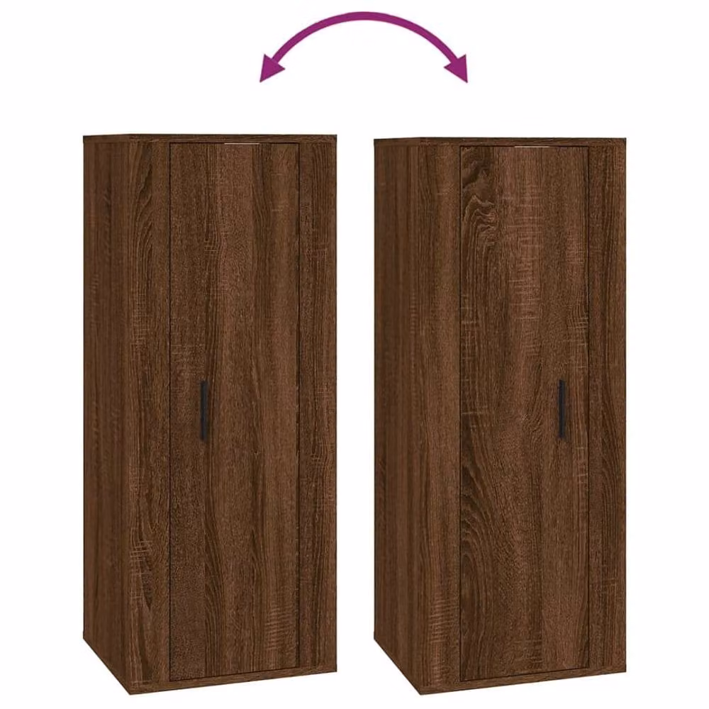 Berkfield Home Wall Mounted TV Cabinet in Brown Oak, W/D/H: 100 x 34.5 x 40 cm – 5
