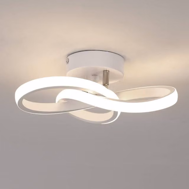 COMELY 22W Modern Curved LED Ceiling Light in White, 4500K – 1