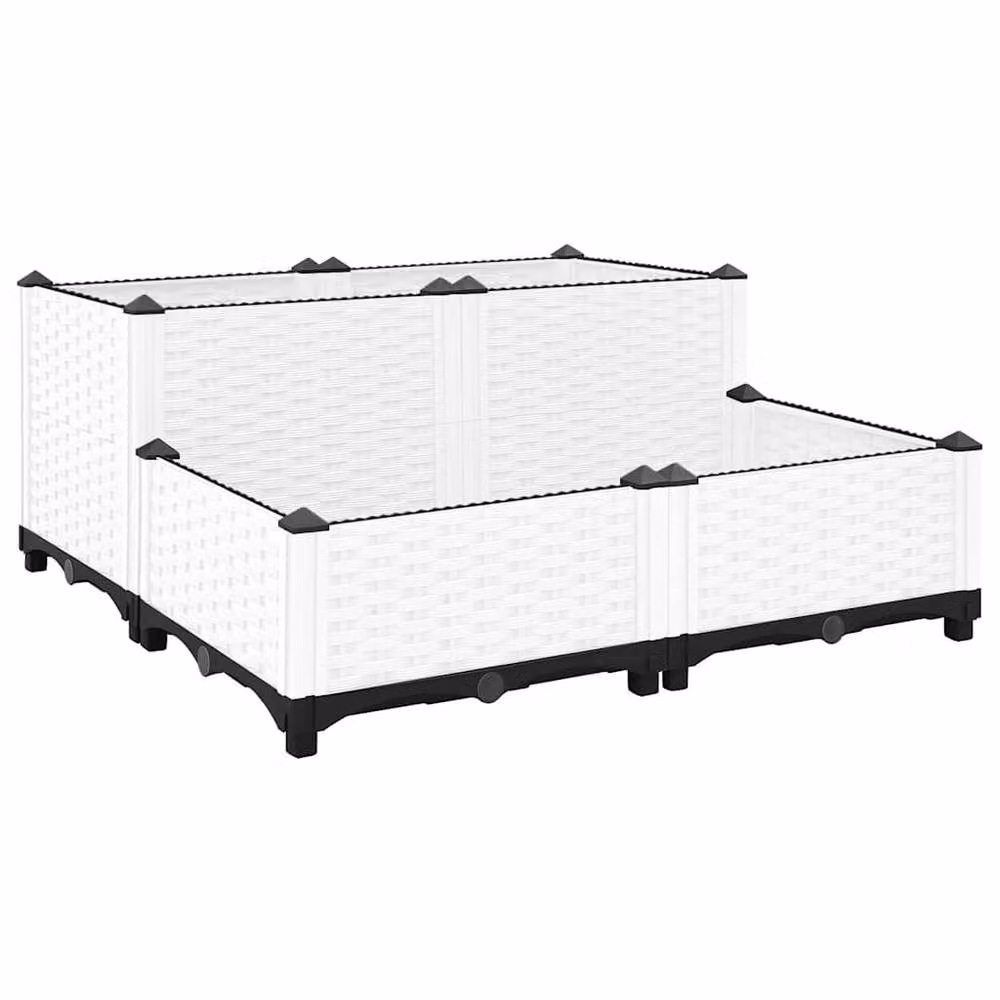 Berkfield Home White Polypropylene Raised Bed W/D/H: 80 x 80 x 38 cm – 2