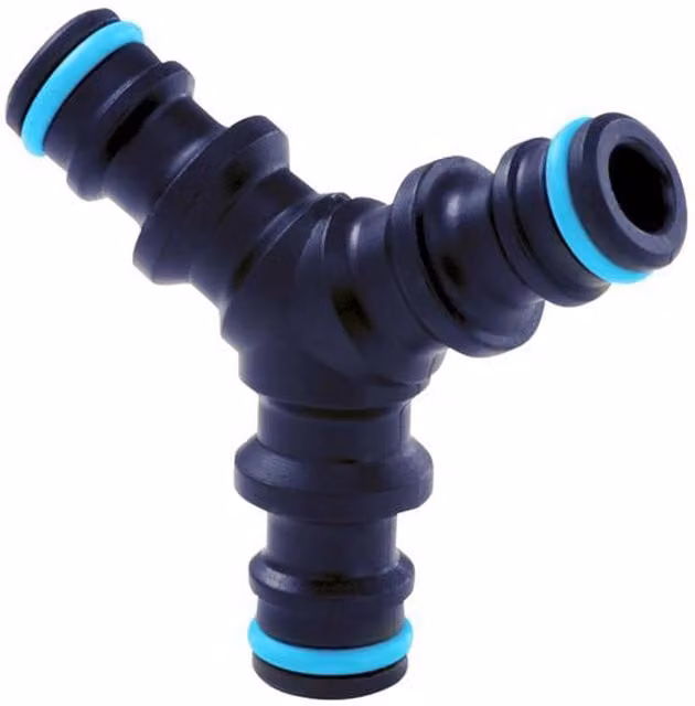 Flopro T-Piece Three Way Connector, 1/2 inch, Grey and Black