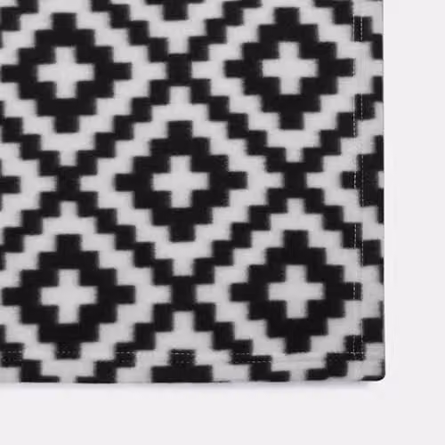 OHS Geometric Tile Fleece Throw Blanket in Black, White and Grey, W/D/H: 125 x 150 cm – 5