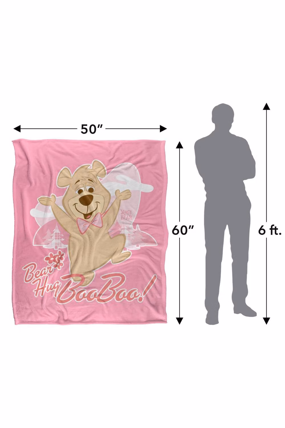 Warner Bros. Yogi Bear and Boo Boo Silky Touch Super Soft Fluffy Polyester Throw Blanket, Multicolour, Extra Large – 2