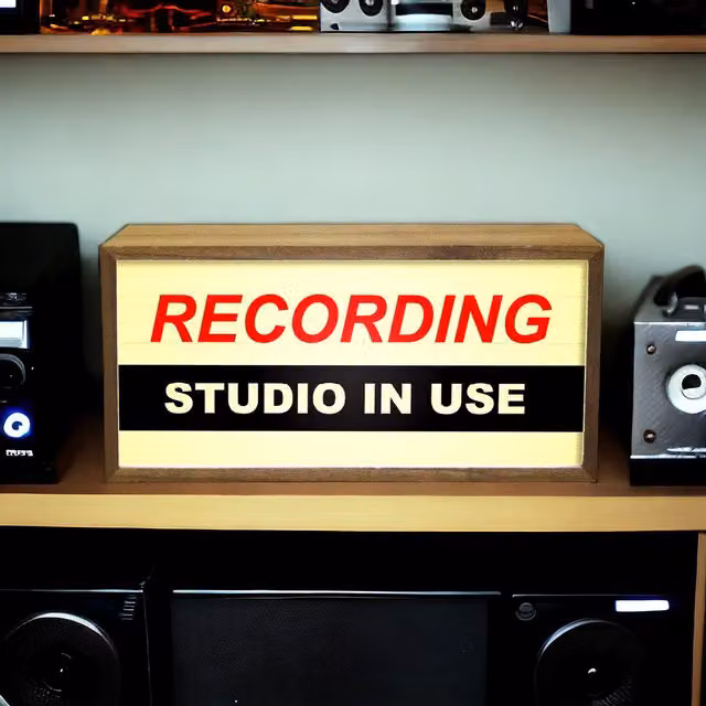 Echo Three Vintage Wood Light Box Recording Studio in Brown