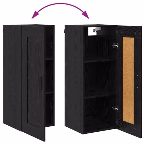 vidaXL Modern Tall Unit in Black Oak with Hinged Doors, W/D/H: 34.5 x 34 x 180 cm – 4