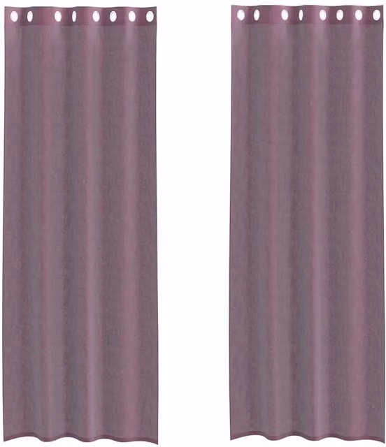 Berkfield Home Purple Voile Eyelet Curtains, 2 Pack, W: 140 cm, H: 300 cm