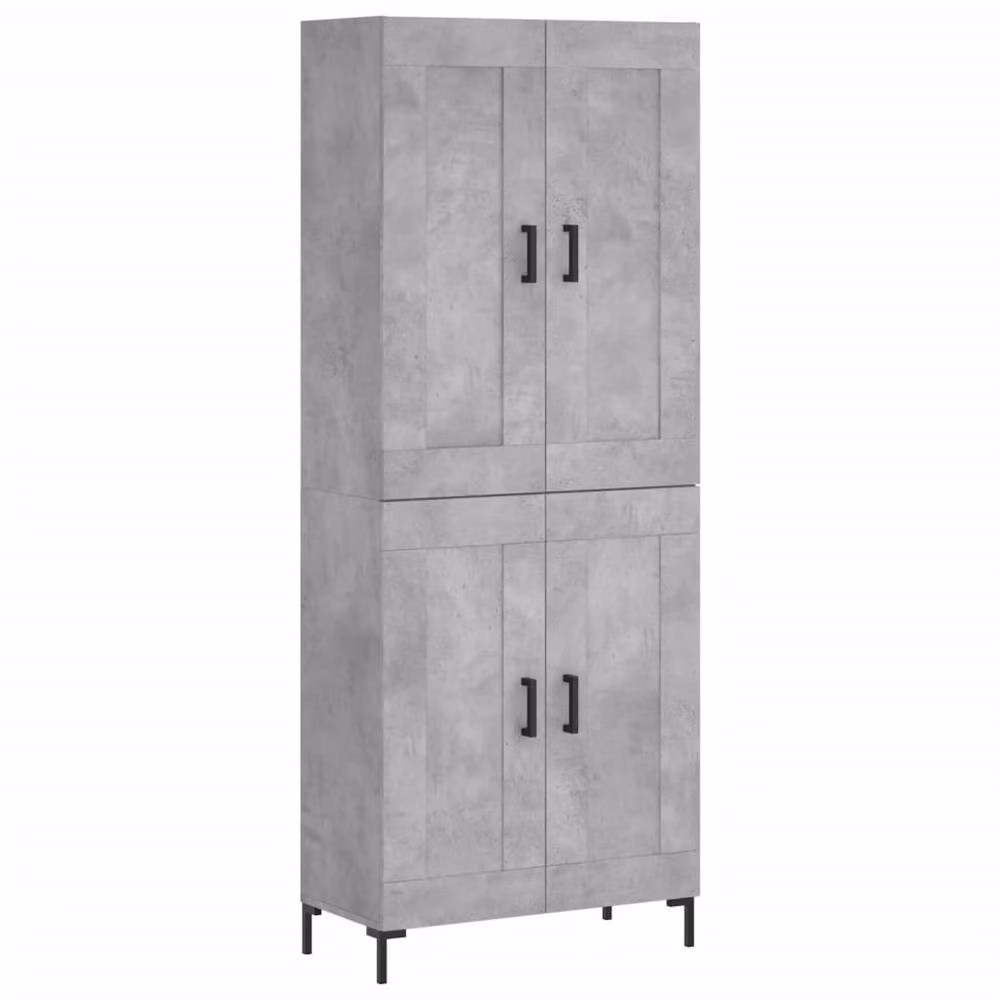 Berkfield Home Highboard in Concrete Grey, W/D/H: 69.5 x 34 x 180 cm – 3