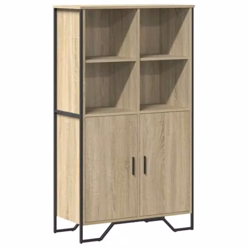 vidaXL Modern Highboard Sideboard Cabinet in Brown, W: 79.5 cm, D: 35.5 cm, H: 137.5 cm – 1
