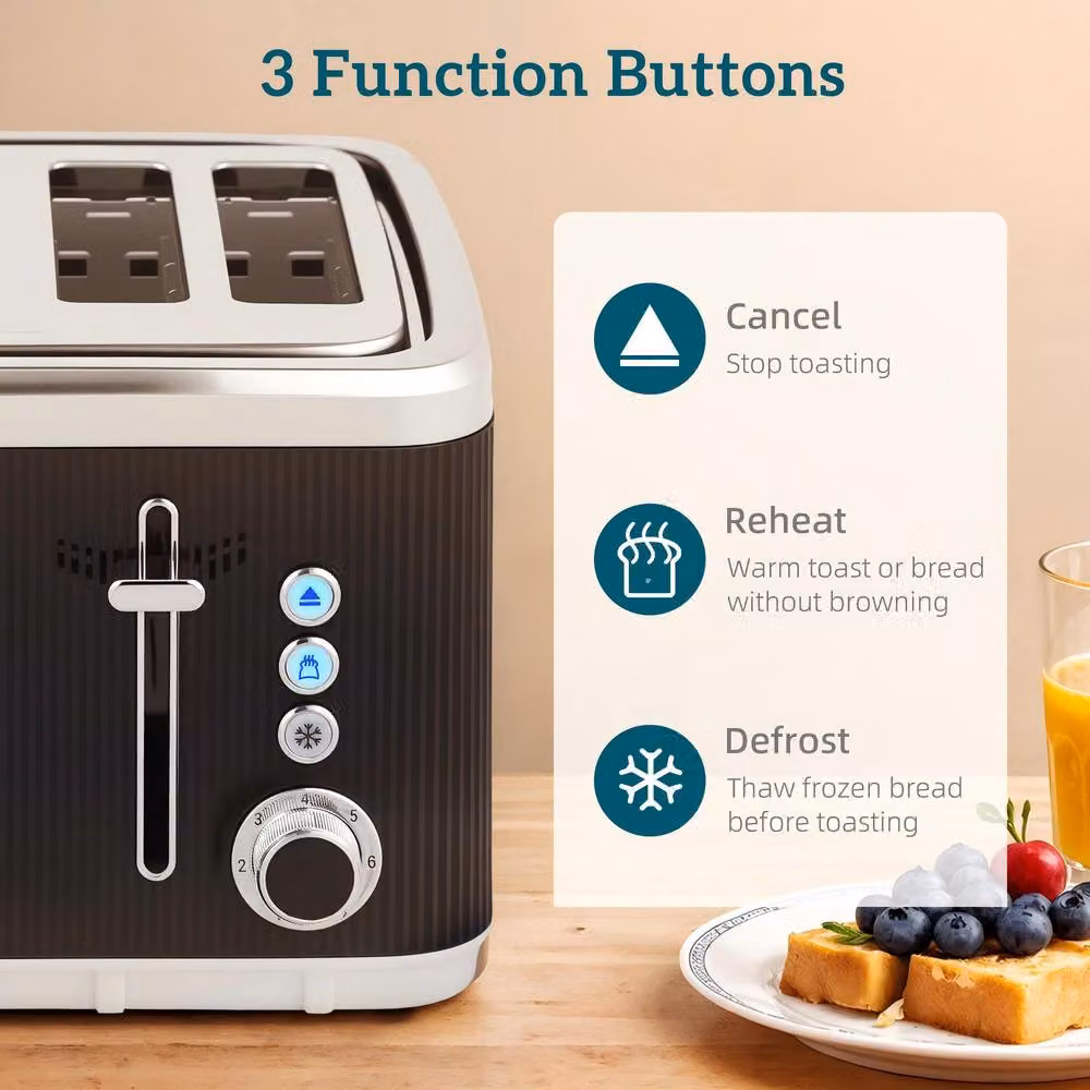 STILVORA Black Stainless Steel Kettle and 4 Slice Toaster Set – 3
