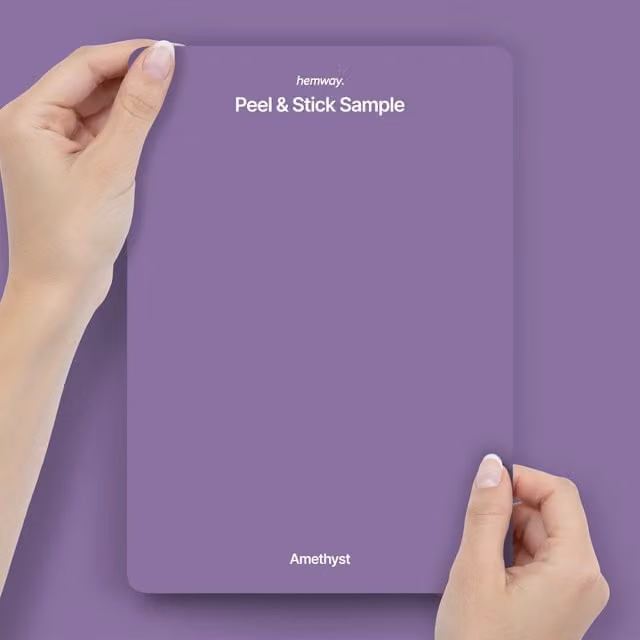 Hemway Amethyst Matt Water-Based Interior Paint Peel and Stick Sample Swatch, Purple