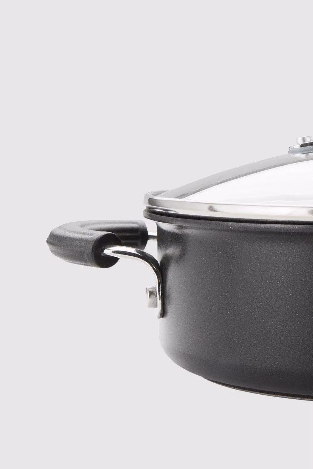 Circulon Total Non Stick Hard Anodised Casserole Dish with Glass Lid, Black, Diameter: 24 cm – 2