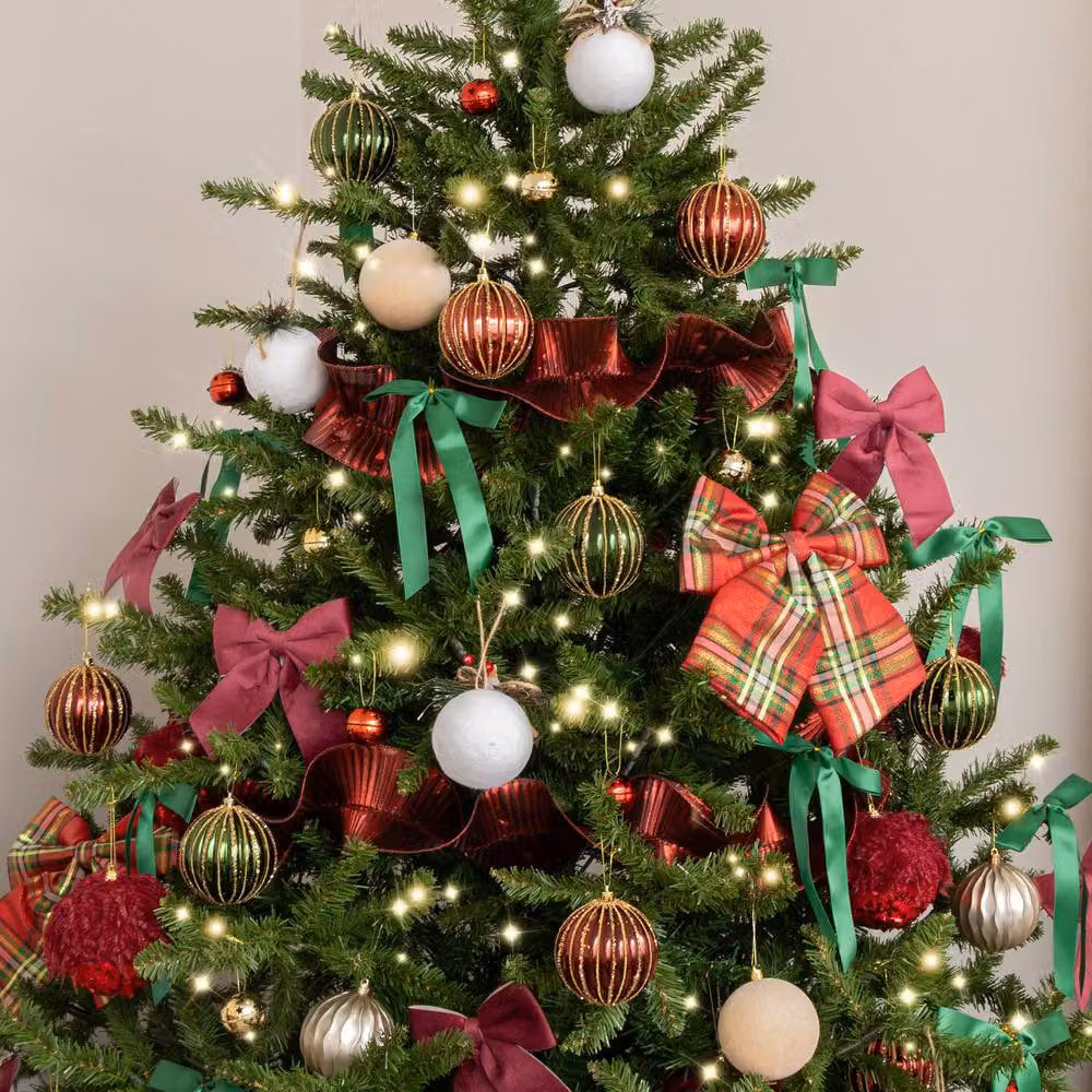 Melody Maison Set of 10 Green Satin Christmas Bow Hanging Decorations – 4