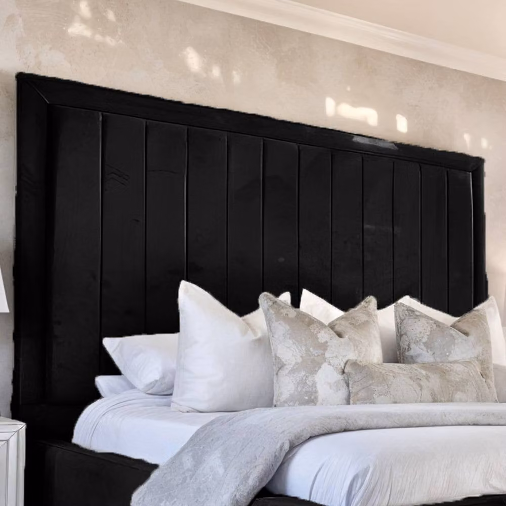 UK Bed Furniture Geneva Ottoman Gas Lift Upholstered Velvet Bed in Black, Size: 180 x 200 cm – 2