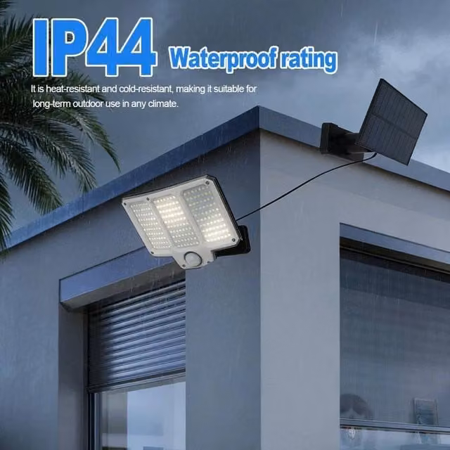 EONLION 210 LED Solar Motion Sensor Wall Light in Black
