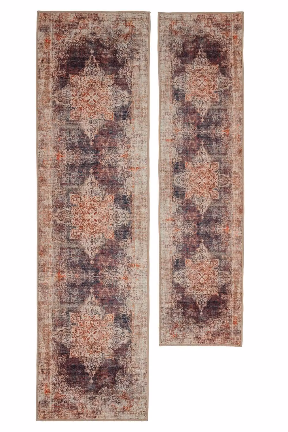 Kukoon Vintage Distressed Soft Pile Area Rug in Beige and Copper, W: 280 cm, D: 380 cm – 3