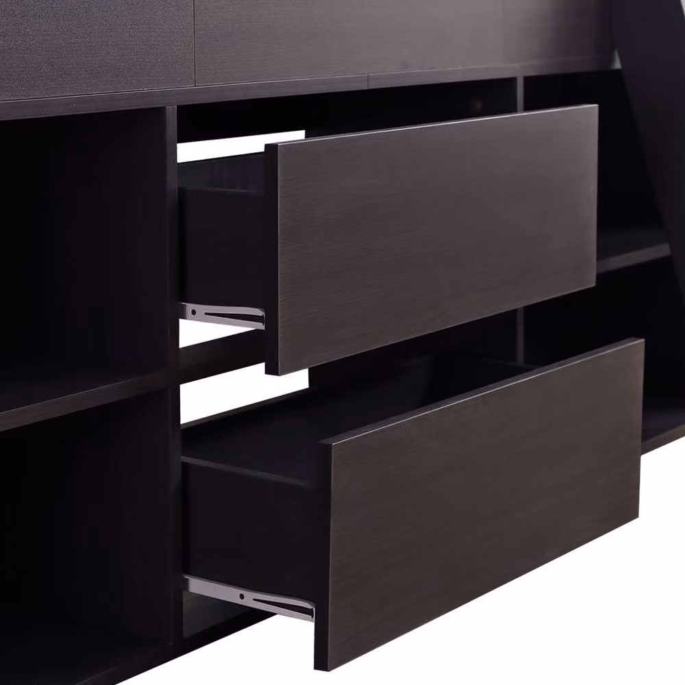 STILVORA Junior Bed Frame with Storage Drawers and Stairs in Taupe/Beige, W: 90 cm, D: 190 cm – 4