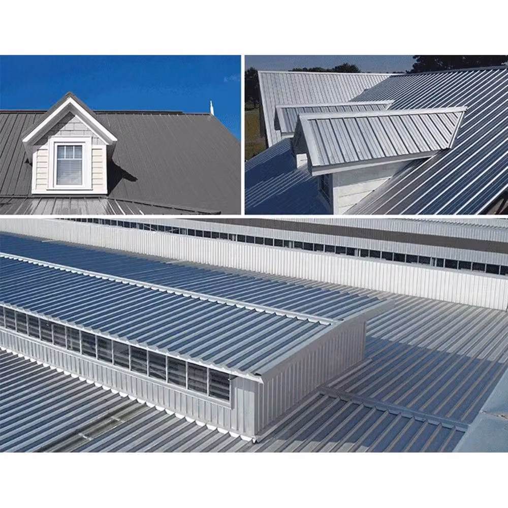 FLAVORA 12 Pack Galvanised Corrugated Metal Roofing Tiles in Dark Grey, W: 52 cm x L: 1000 cm – 7