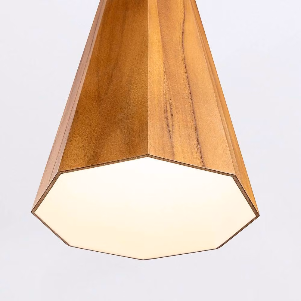 Netlighting Angular Dome Pendant Ceiling Light in Brown Teak Wood – 3