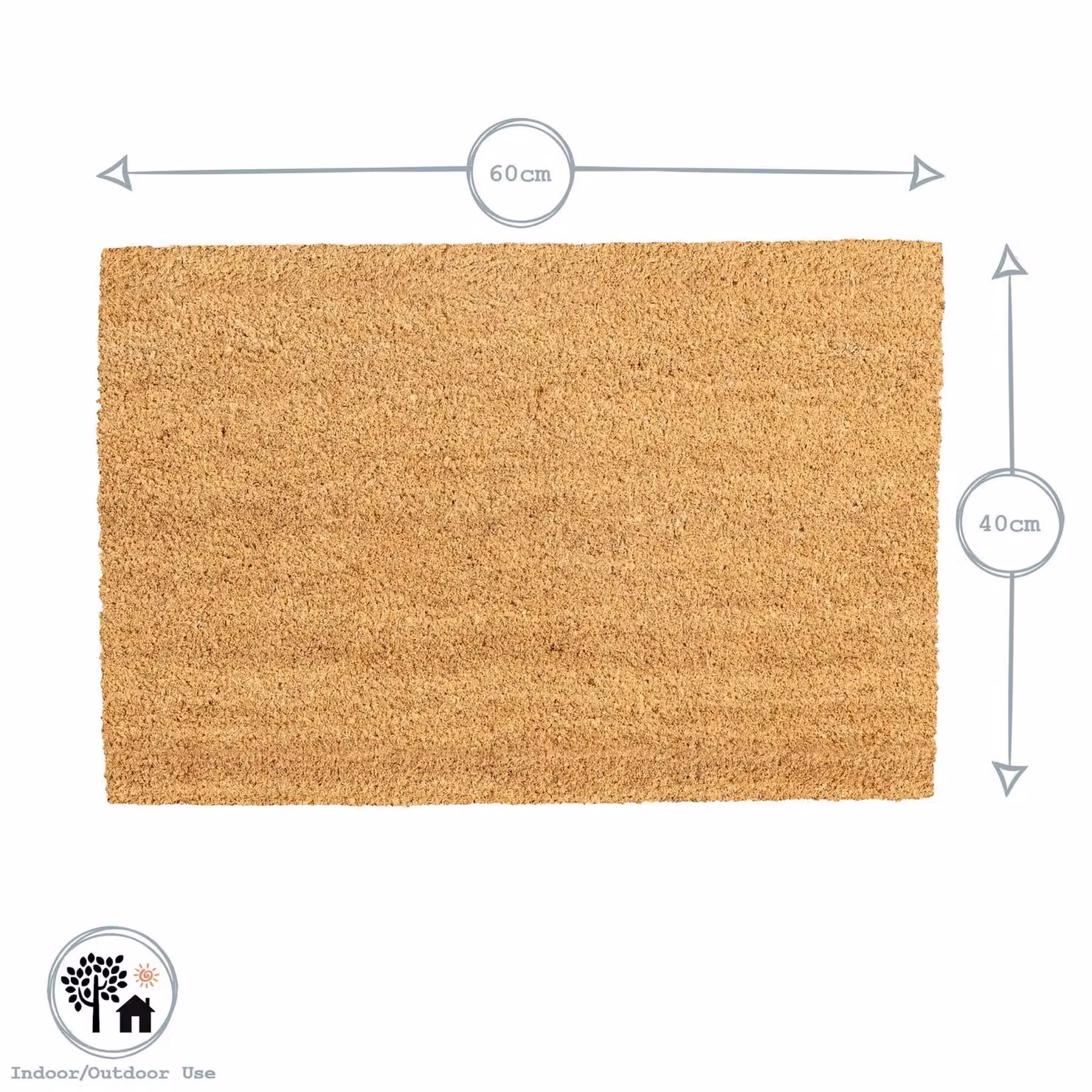 Nicola Spring Coir Door Mat Set, Pack of 2, Brown, W/D: 60 x 40 cm – 5