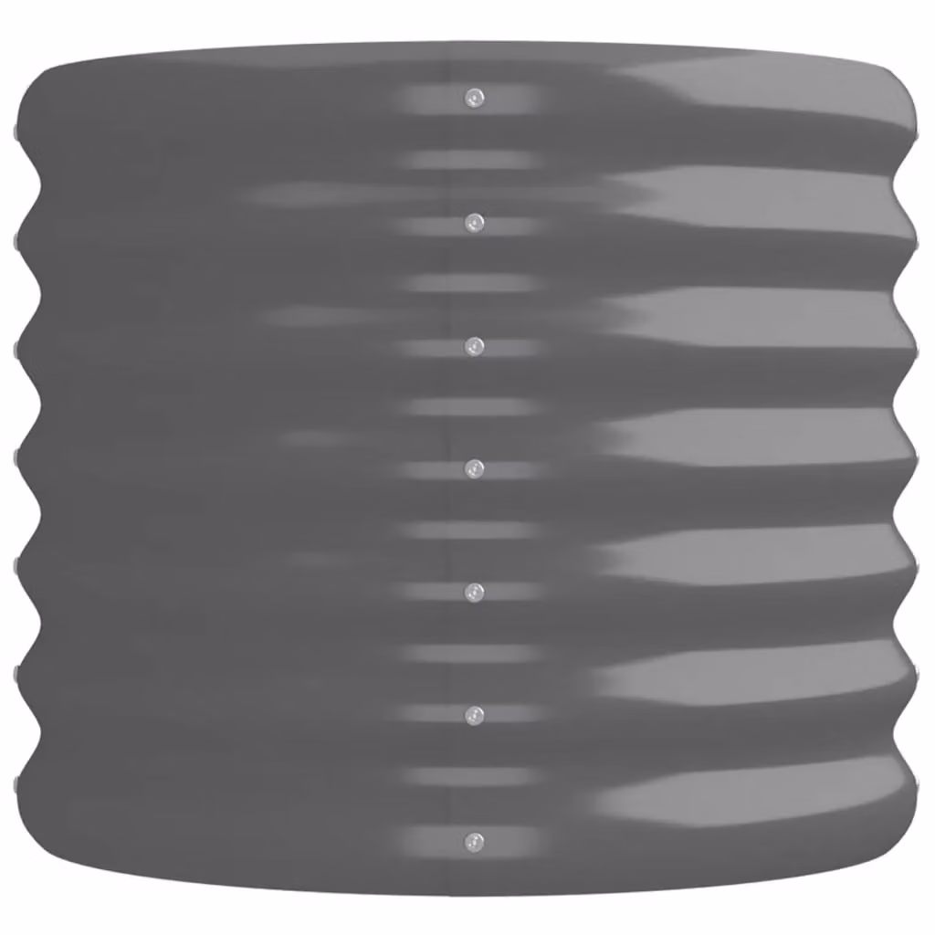 Berkfield Home Garden Grey Powder-coated Steel Raised Bed W/D/H: 224 x 40 x 36 cm – 3