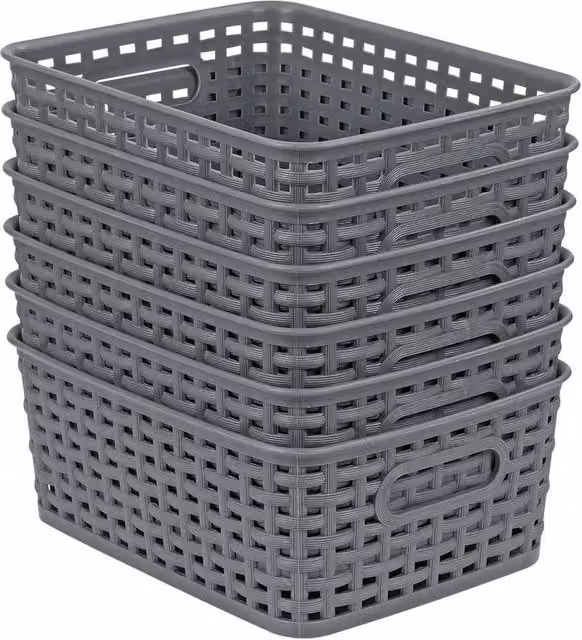 KORVIXA Grey Plastic Handy Storage Basket Crate, Width: 90 cm – 1