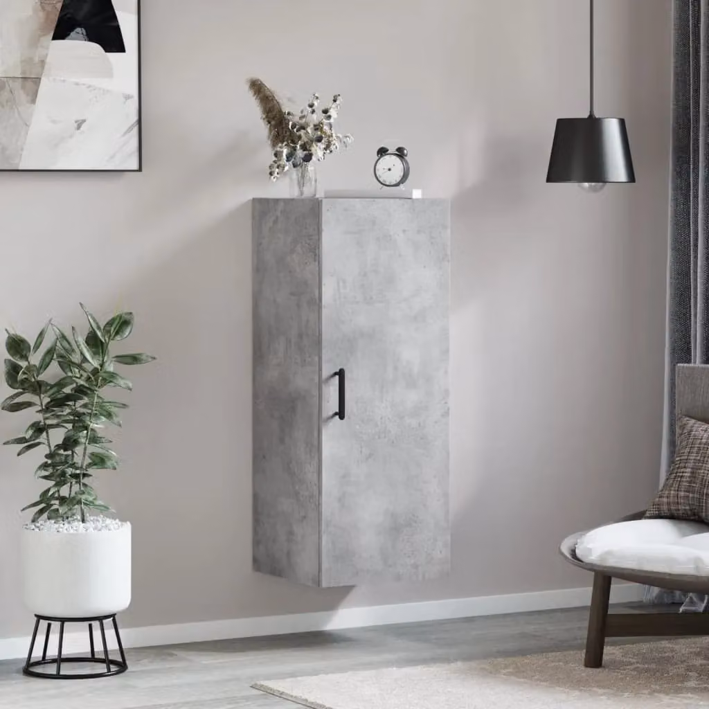 Berkfield Home Wall Mounted Cabinet in Concrete Grey, W/D/H: 34.5 x 34 x 90 cm – 3