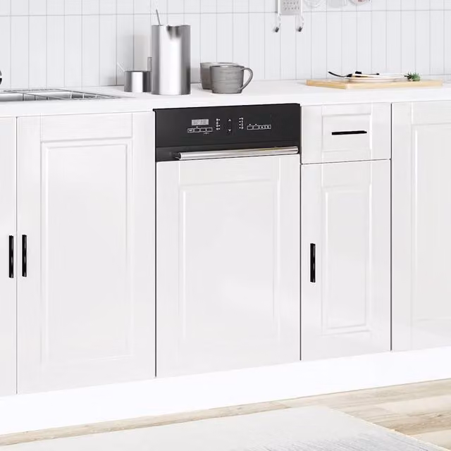 Berkfield Home Porto High Gloss White Decorative Dishwasher Panel W: 45 cm, H: 67 cm – 1