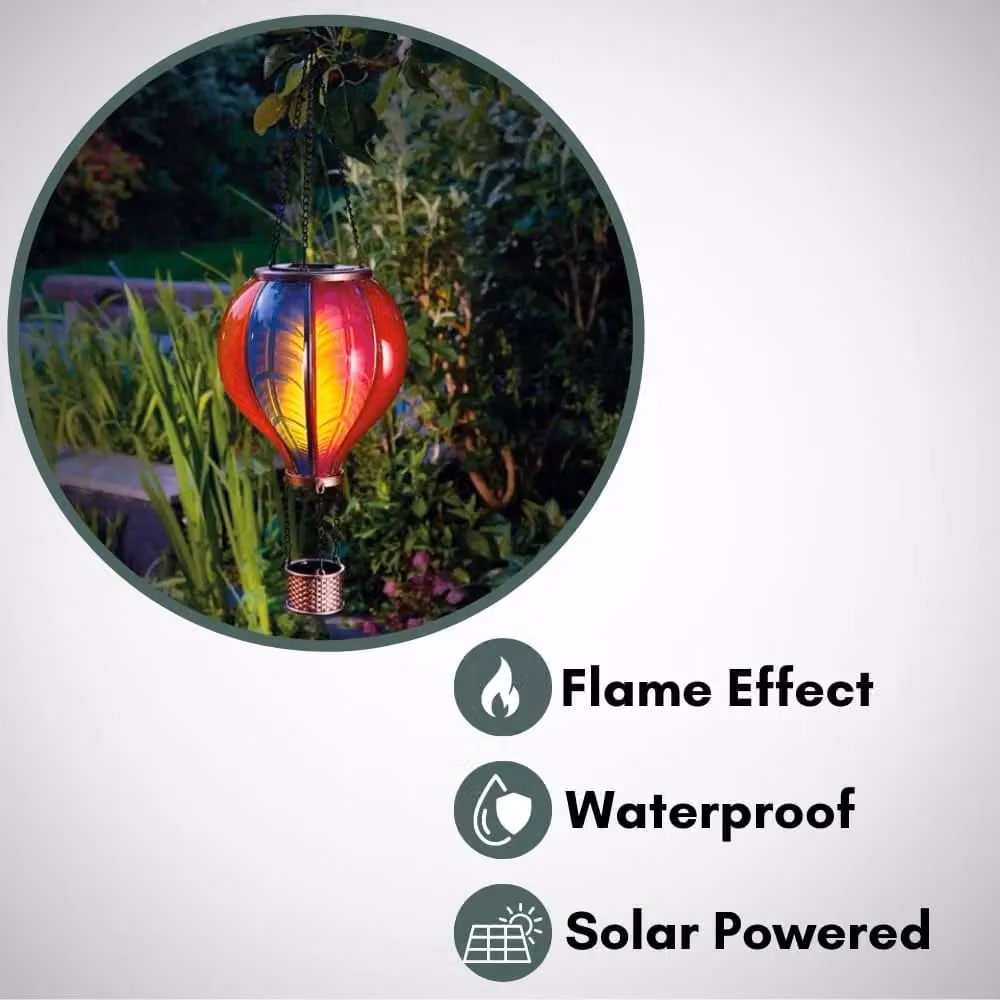 Marco Paul Multicolour Solar Hanging Hot Air Balloon Garden Light, Height: 62 cm – 3