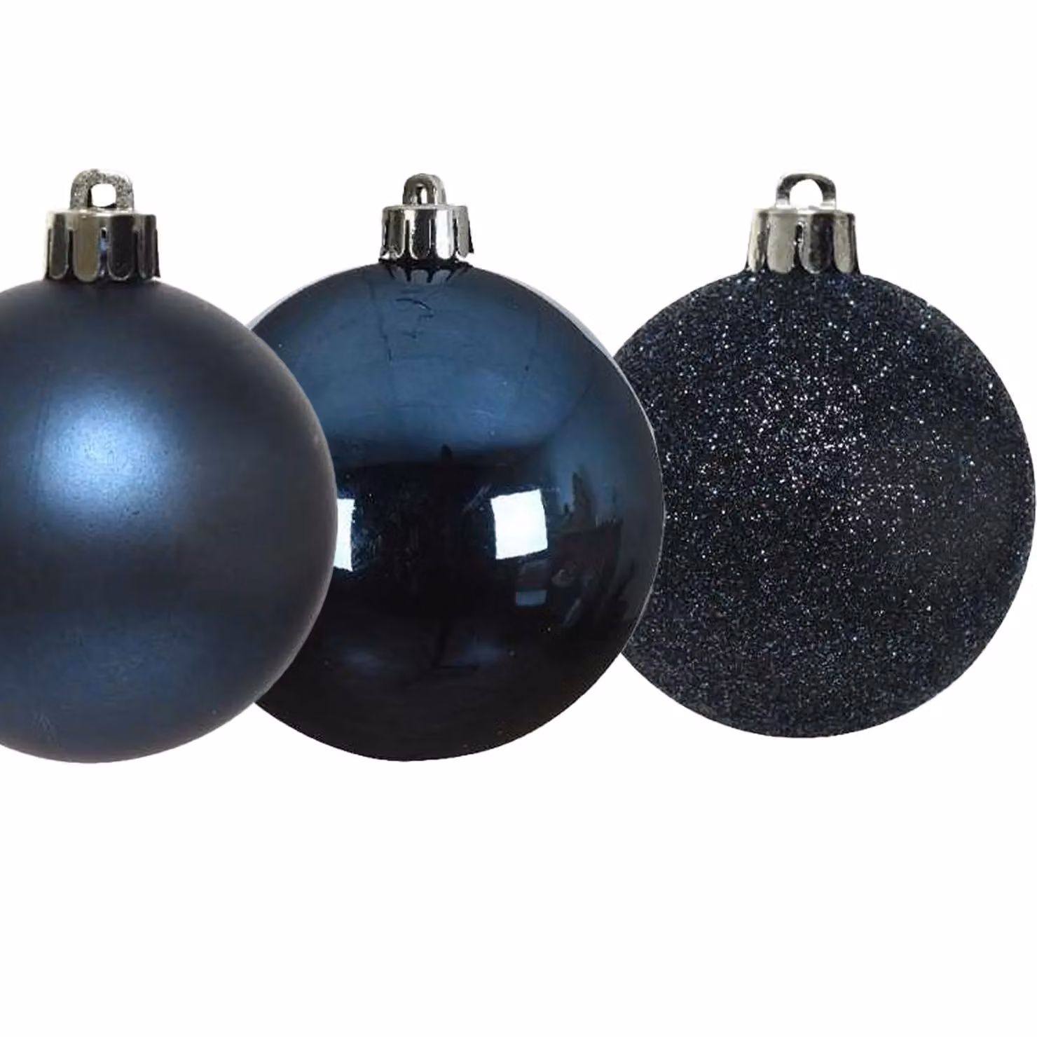 Kaemingk Shatterproof Plain Round Christmas Baubles in Blue, Pack of 10 – 3