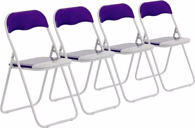 Harbour Housewares Purple Padded Folding Chairs, Pack of 4 – 1