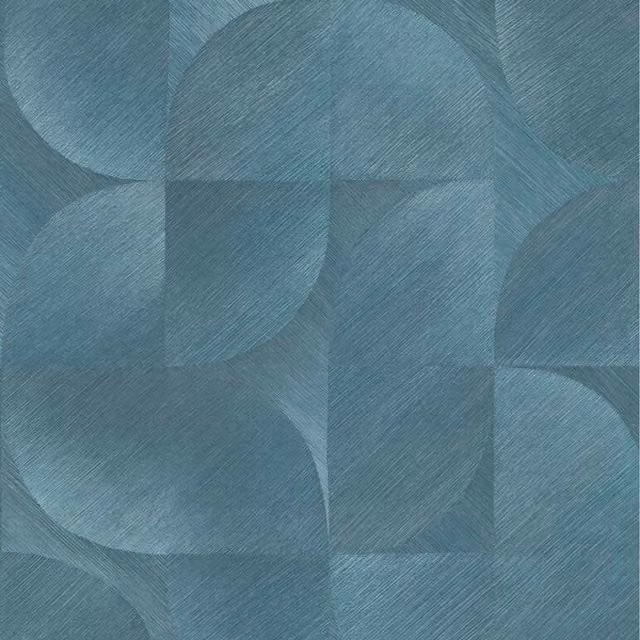 Erismann Geometric Abstract Nature Vinyl Wallpaper in Blue and Petrol, W/H: 53.0 x 64.0 cm