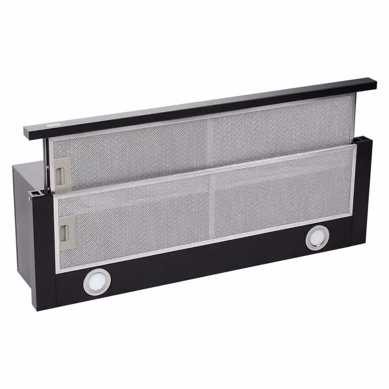 FORGEVIO 90cm Black and Silver Stainless Steel Built-in Electric Telescopic Integrated Cooker