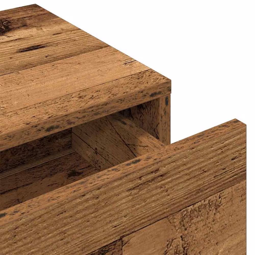 Berkfield Home Wall Mounted Shelf with Drawers in Old Wood Brown, W: 60 cm, D: 26.5 cm, H: 15 cm – 4