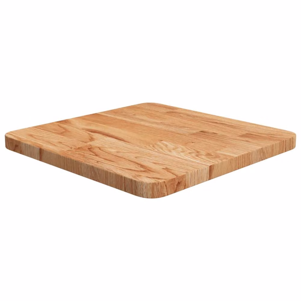 Berkfield Home Square Table Top Light Brown Treated Solid Wood Oak W/D/H: 40 x 40 x 2.5 cm – 2