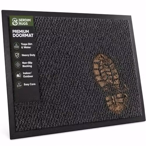Desire Rugs Non-Slip Dirt Trapper Door Mat with Rubber Edges, Anthracite Grey, W: 40 cm, D: 60 cm – 1
