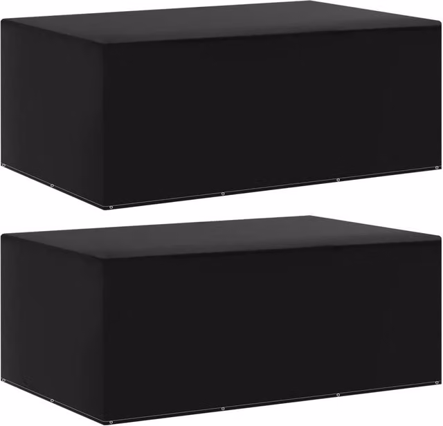 Berkfield Home Water Repellent Garden Furniture Bench Covers, 2 Pack, Black, W/D/H: 225 x 143 x 90 cm