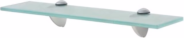 Berkfield Home Clear Glass Floating Wall Mounted Shelf, W: 40 cm, D: 10 cm, Thickness: 8 mm